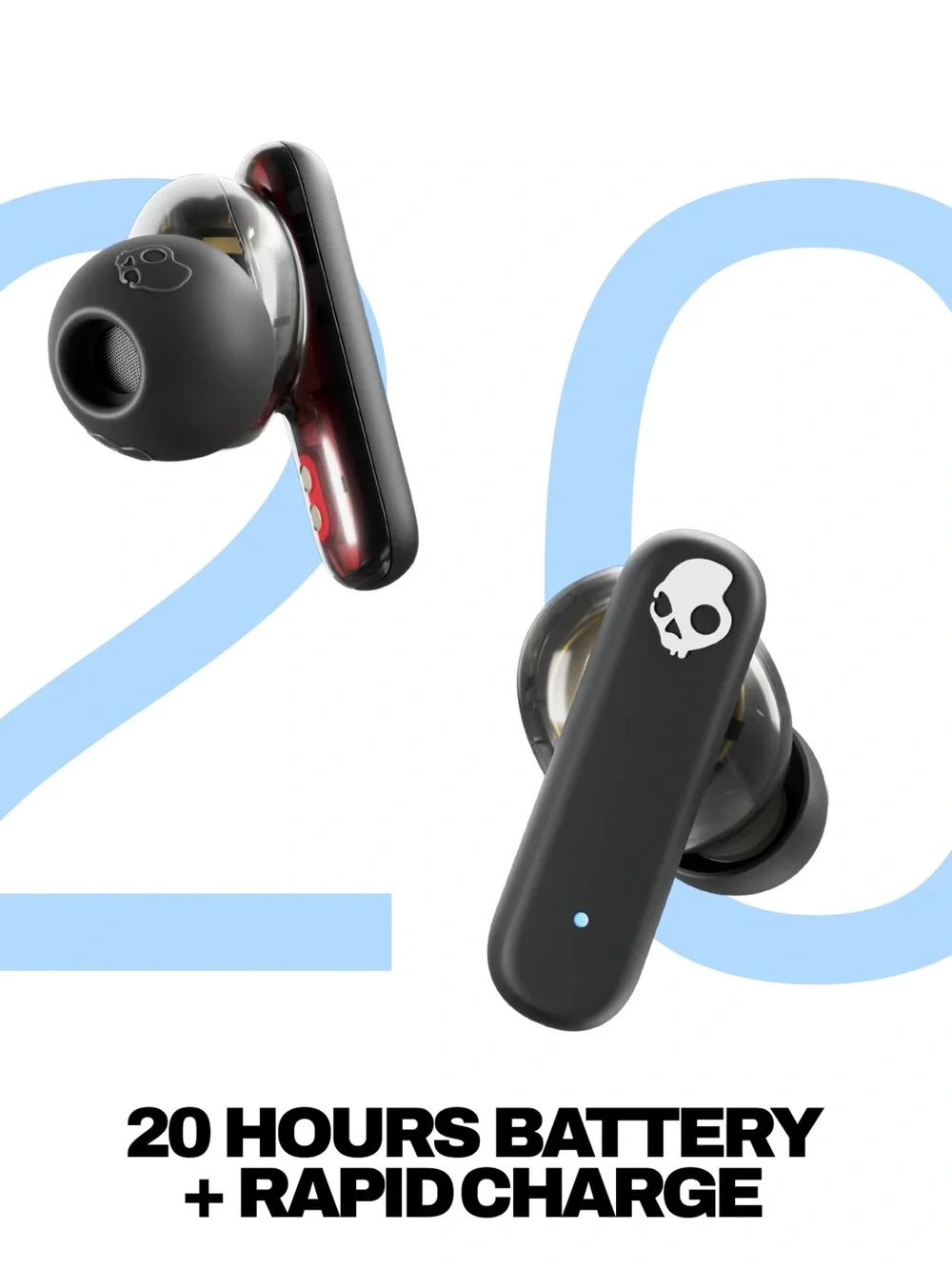 Skullcandy Black transparent smoking buds Wireless Earbuds with Charging Case